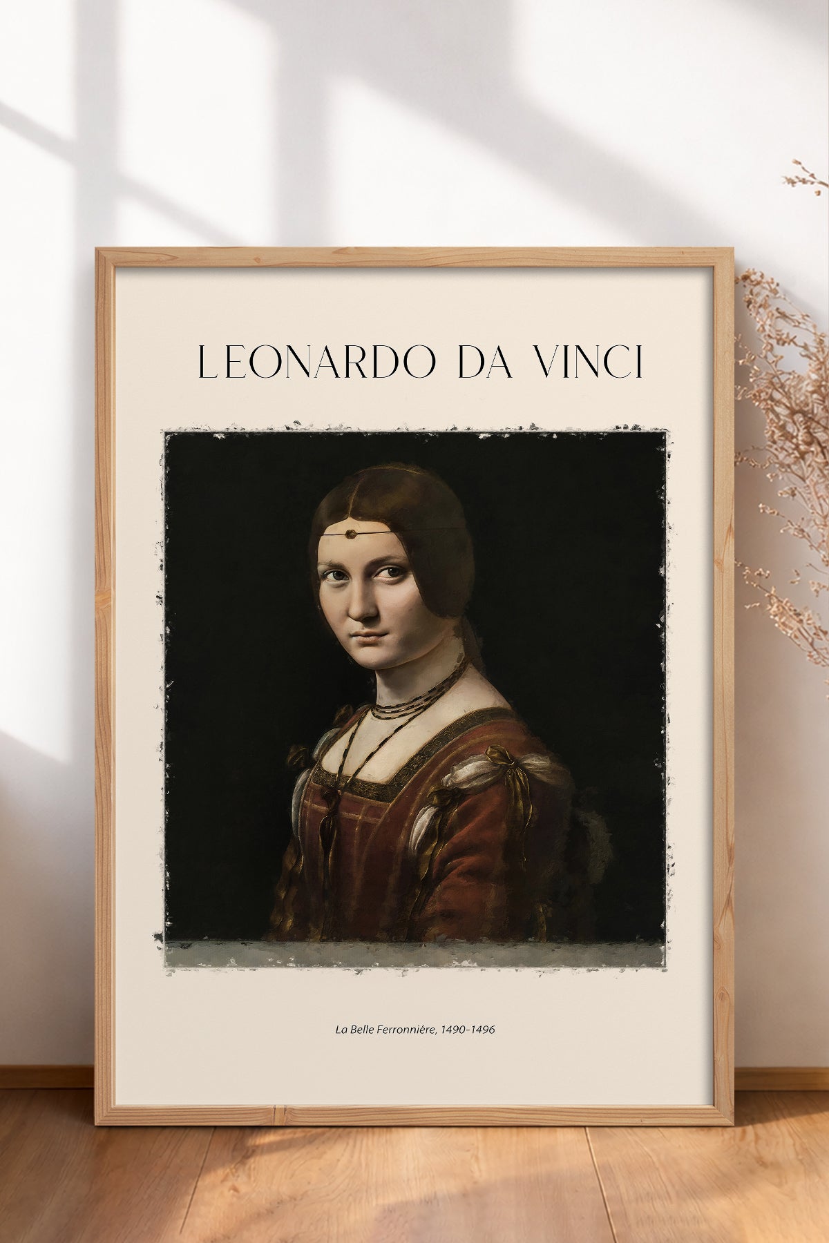 HOMEPACK Ahşap Çerçeveli Tablo Çerçeveli Poster Sanatsal Modern Duvar Dekoru DAVINCI-08