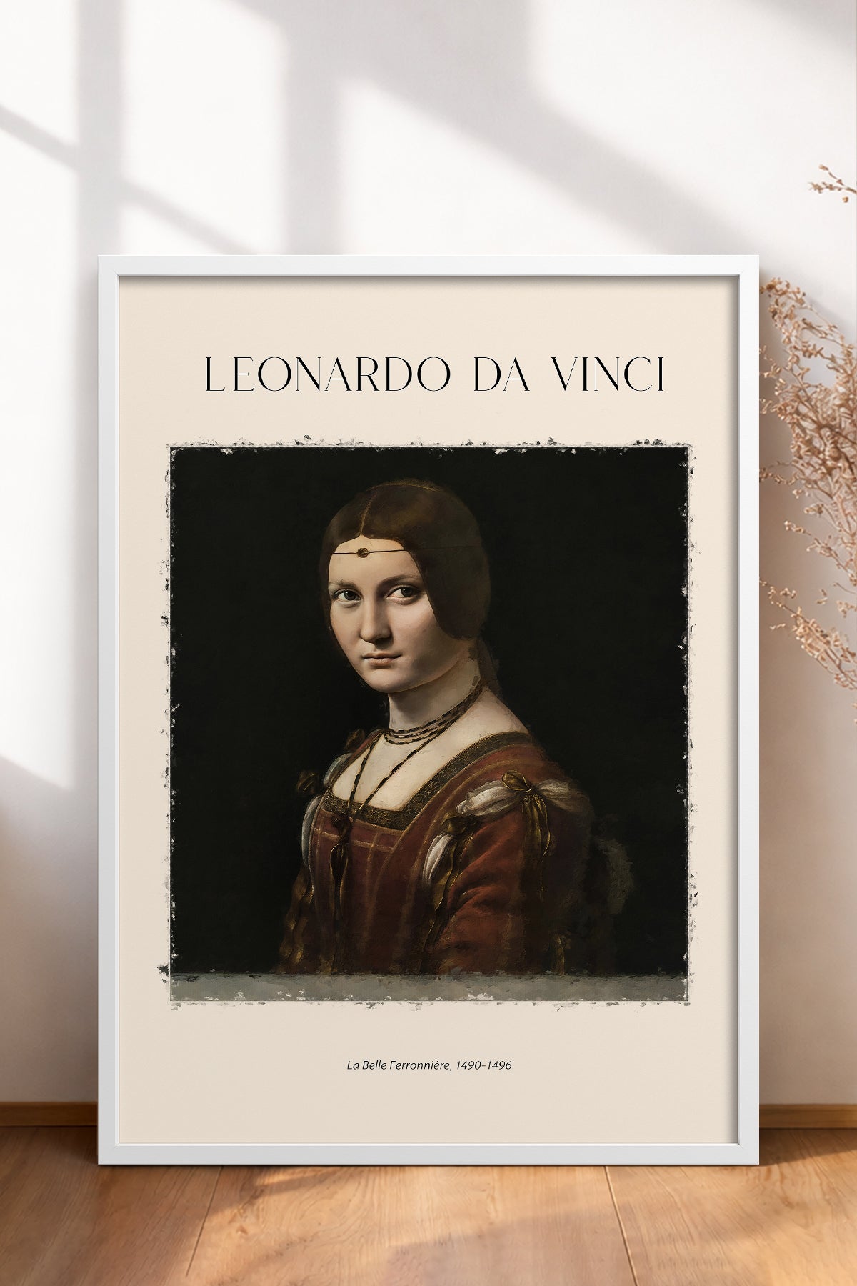 HOMEPACK Ahşap Çerçeveli Tablo Çerçeveli Poster Sanatsal Modern Duvar Dekoru DAVINCI-08
