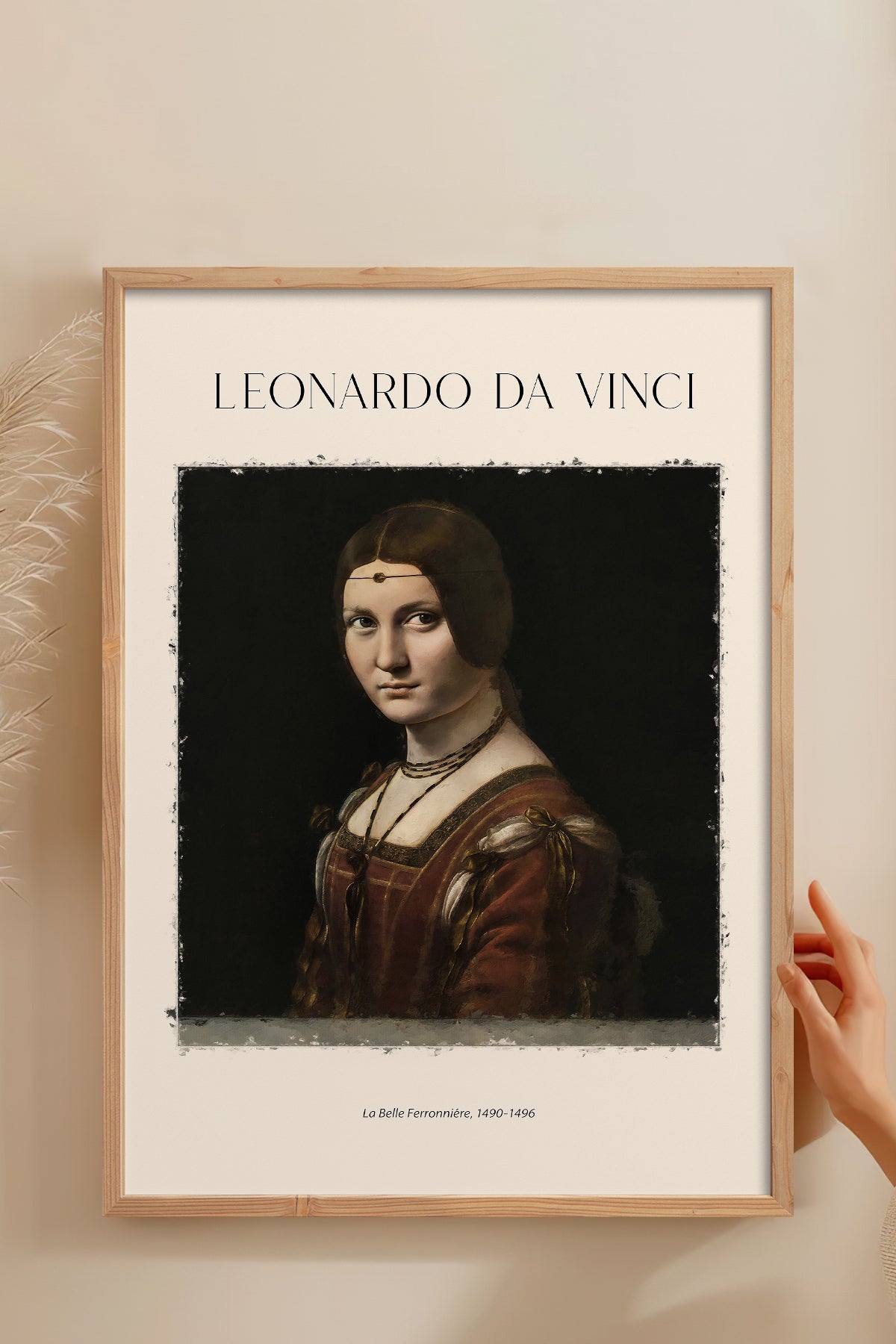HOMEPACK Ahşap Çerçeveli Tablo Çerçeveli Poster Sanatsal Modern Duvar Dekoru DAVINCI-08