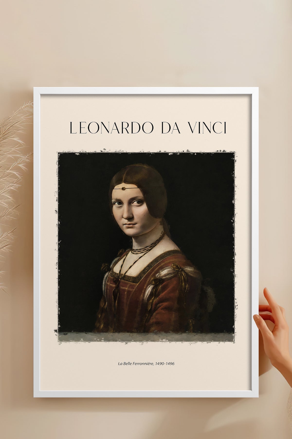 HOMEPACK Ahşap Çerçeveli Tablo Çerçeveli Poster Sanatsal Modern Duvar Dekoru DAVINCI-08