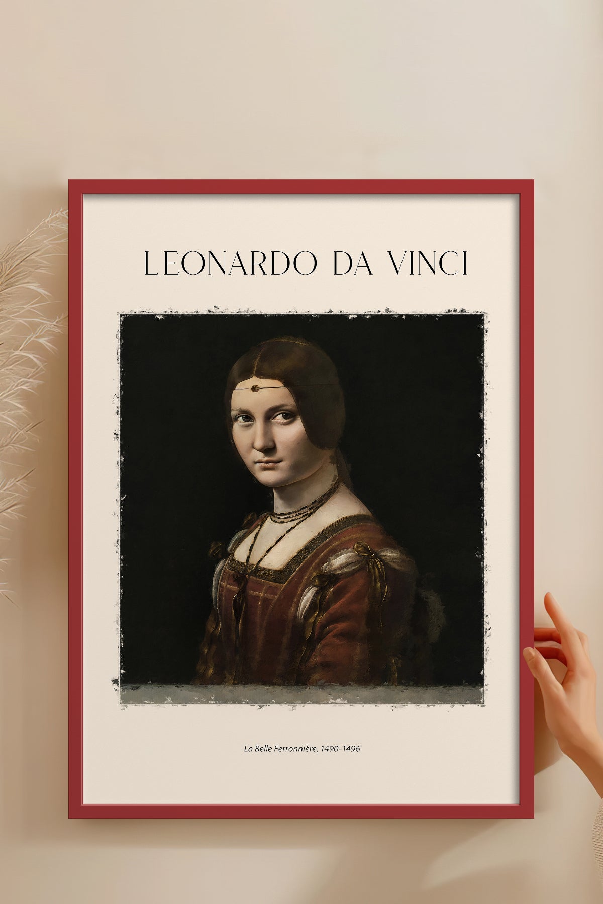 HOMEPACK Ahşap Çerçeveli Tablo Çerçeveli Poster Sanatsal Modern Duvar Dekoru DAVINCI-08