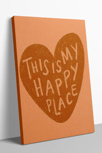 Happy Place 6'lı Kanvas Tablo Seti – 15x21 cm