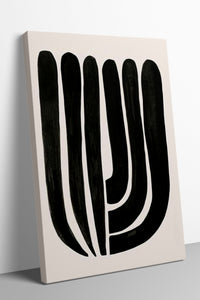 Black Geometry 6'lı Kanvas Tablo Seti – 15x21 cm