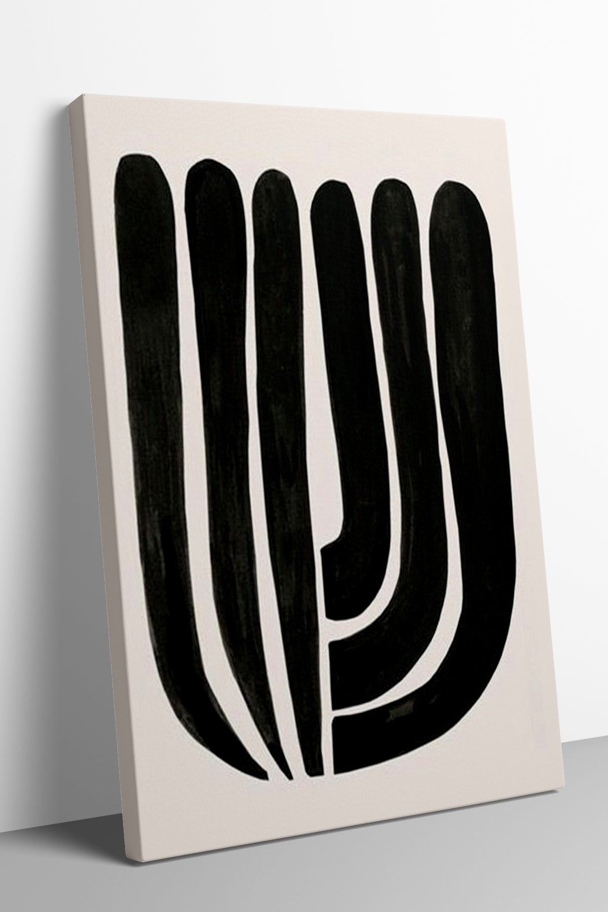 Black Geometry 6'lı Kanvas Tablo Seti – 15x21 cm