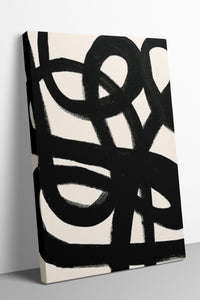 Black Geometry 6'lı Kanvas Tablo Seti – 15x21 cm