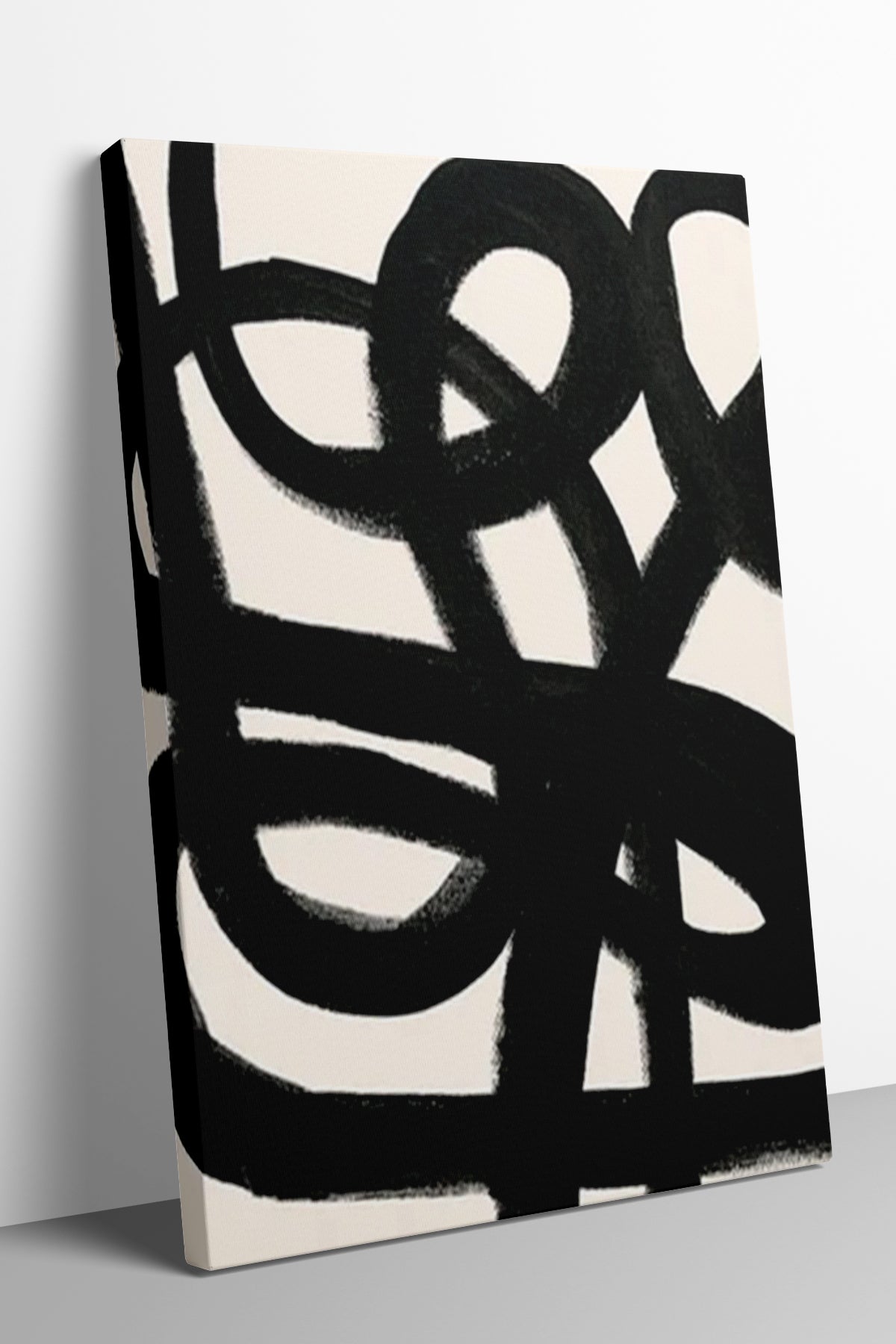 Black Geometry 6'lı Kanvas Tablo Seti – 15x21 cm