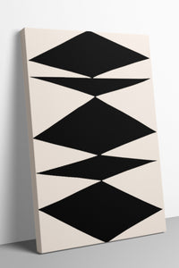 Black Geometry 6'lı Kanvas Tablo Seti – 15x21 cm