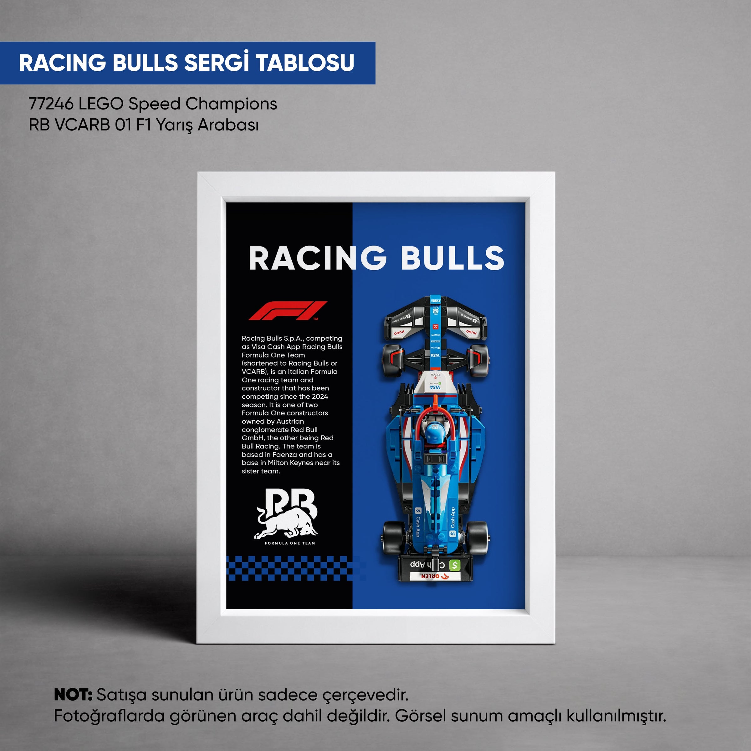 Racing Bulls F1 LEGO Sergi Çerçevesi – Speed Champions VCARB 01 (77246) Uyumlu
