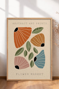 HOMEPACK Ahşap Çerçeveli Tablo Çerçeveli Poster Sanatsal Modern Duvar Dekoru FLOWER-01