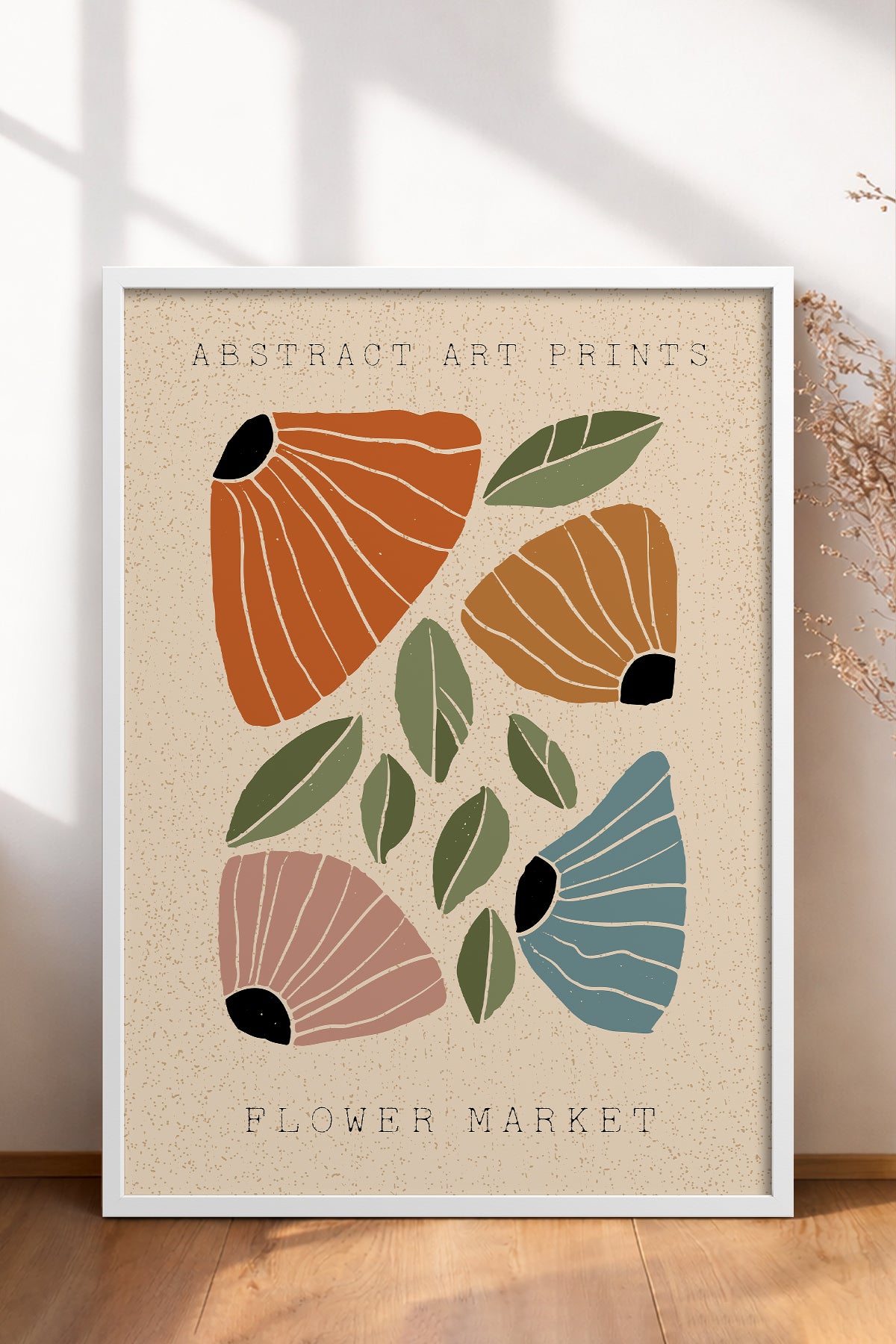 HOMEPACK Ahşap Çerçeveli Tablo Çerçeveli Poster Sanatsal Modern Duvar Dekoru FLOWER-01