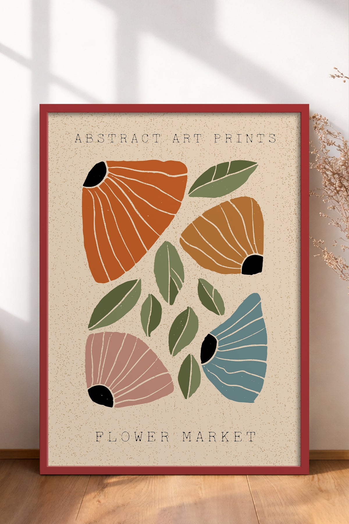 HOMEPACK Ahşap Çerçeveli Tablo Çerçeveli Poster Sanatsal Modern Duvar Dekoru FLOWER-01