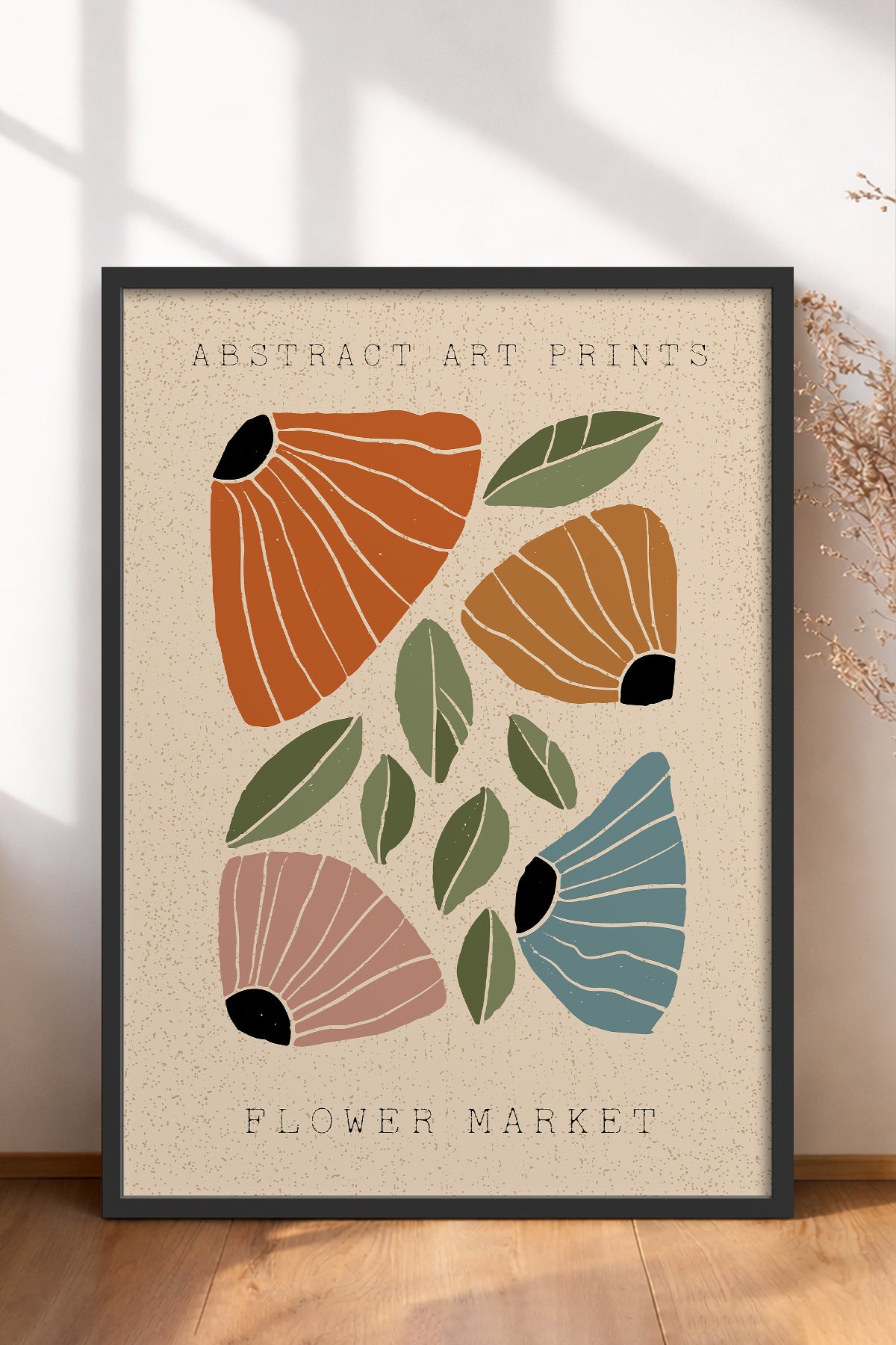 HOMEPACK Ahşap Çerçeveli Tablo Çerçeveli Poster Sanatsal Modern Duvar Dekoru FLOWER-01