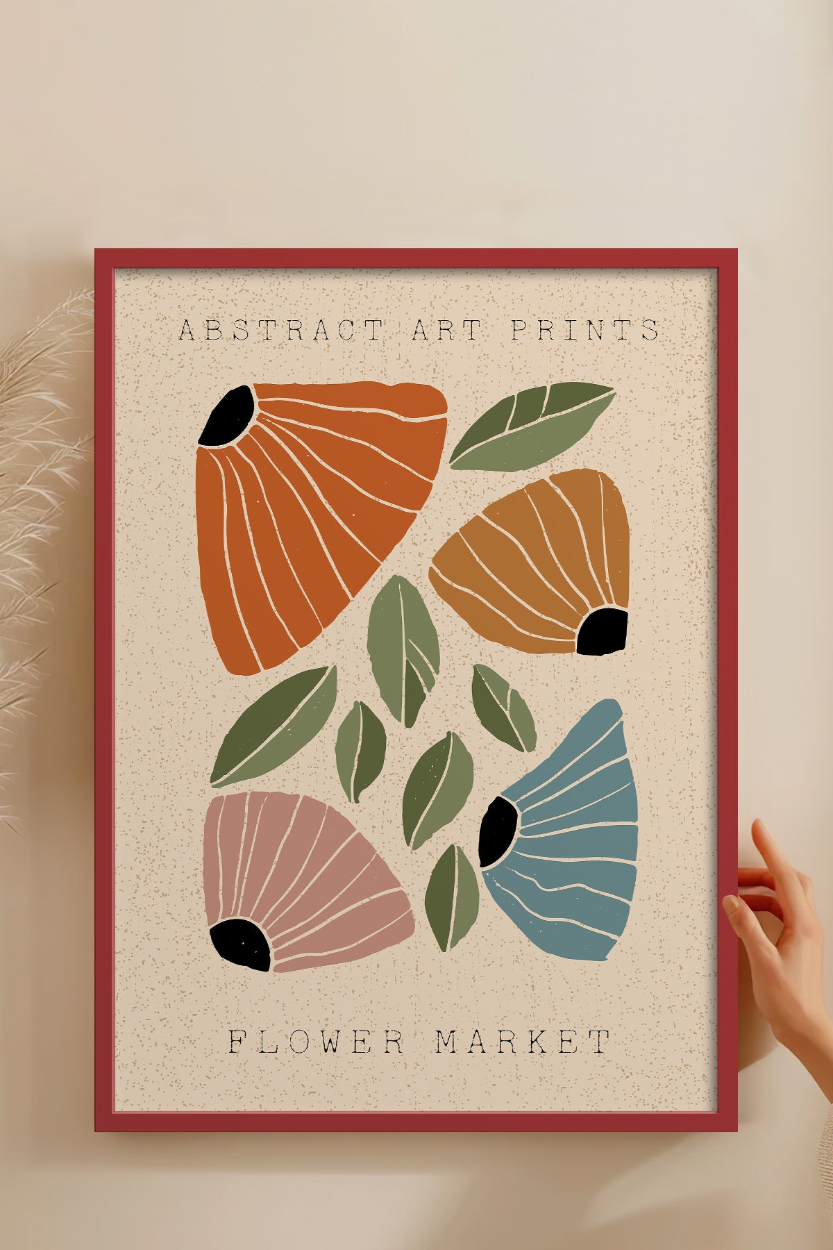 HOMEPACK Ahşap Çerçeveli Tablo Çerçeveli Poster Sanatsal Modern Duvar Dekoru FLOWER-01