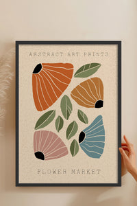 HOMEPACK Ahşap Çerçeveli Tablo Çerçeveli Poster Sanatsal Modern Duvar Dekoru FLOWER-01