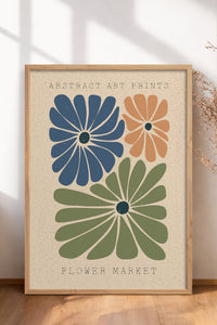 HOMEPACK Ahşap Çerçeveli Tablo Çerçeveli Poster Sanatsal Modern Duvar Dekoru FLOWER-015