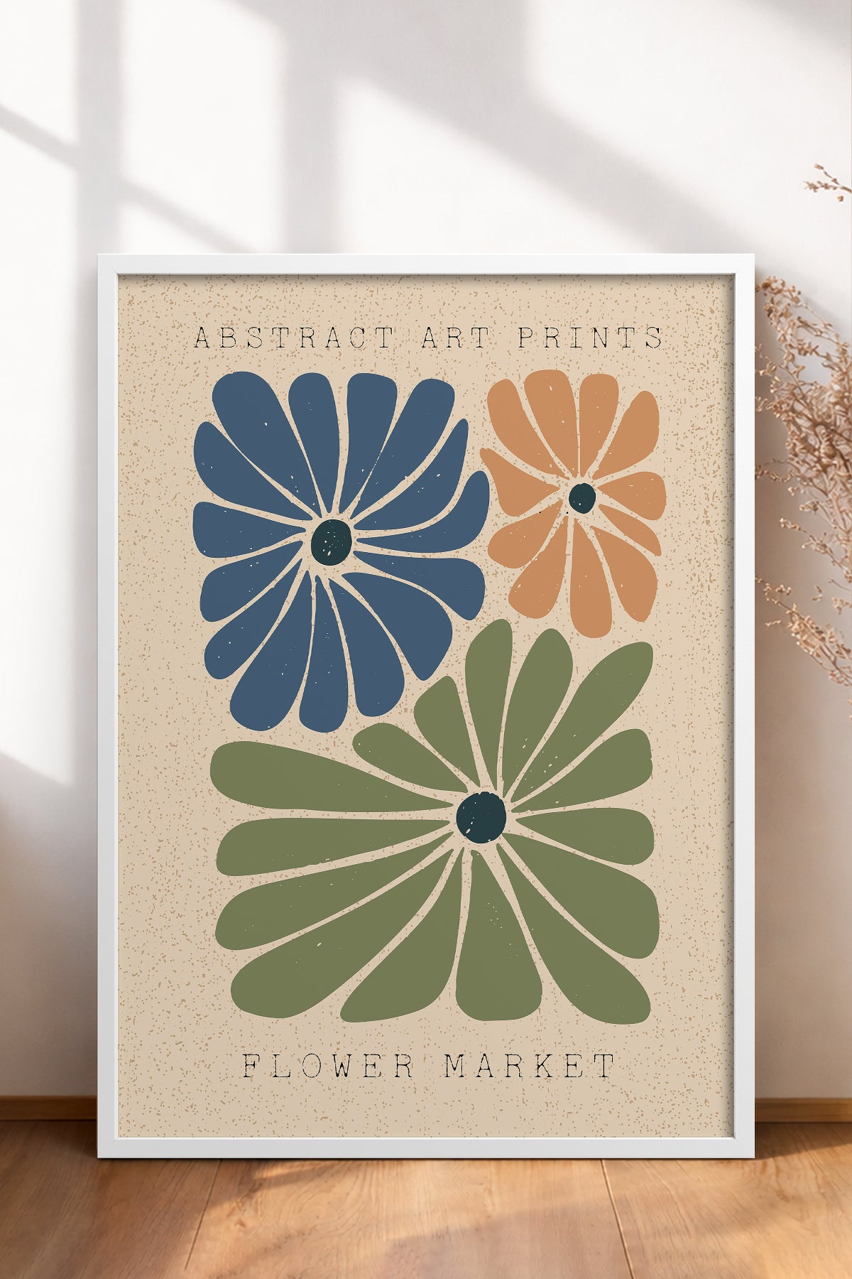 HOMEPACK Ahşap Çerçeveli Tablo Çerçeveli Poster Sanatsal Modern Duvar Dekoru FLOWER-015
