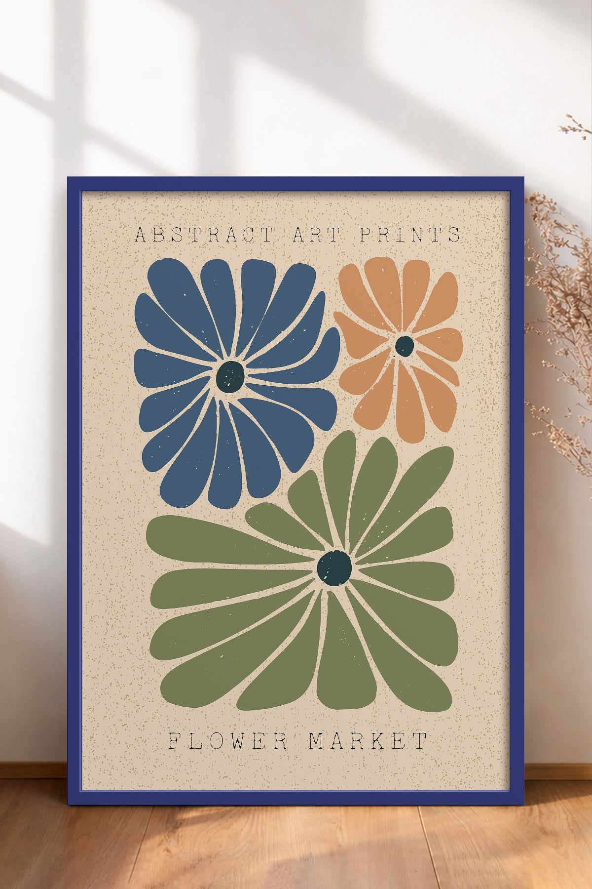 HOMEPACK Ahşap Çerçeveli Tablo Çerçeveli Poster Sanatsal Modern Duvar Dekoru FLOWER-015