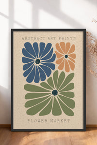 HOMEPACK Ahşap Çerçeveli Tablo Çerçeveli Poster Sanatsal Modern Duvar Dekoru FLOWER-015