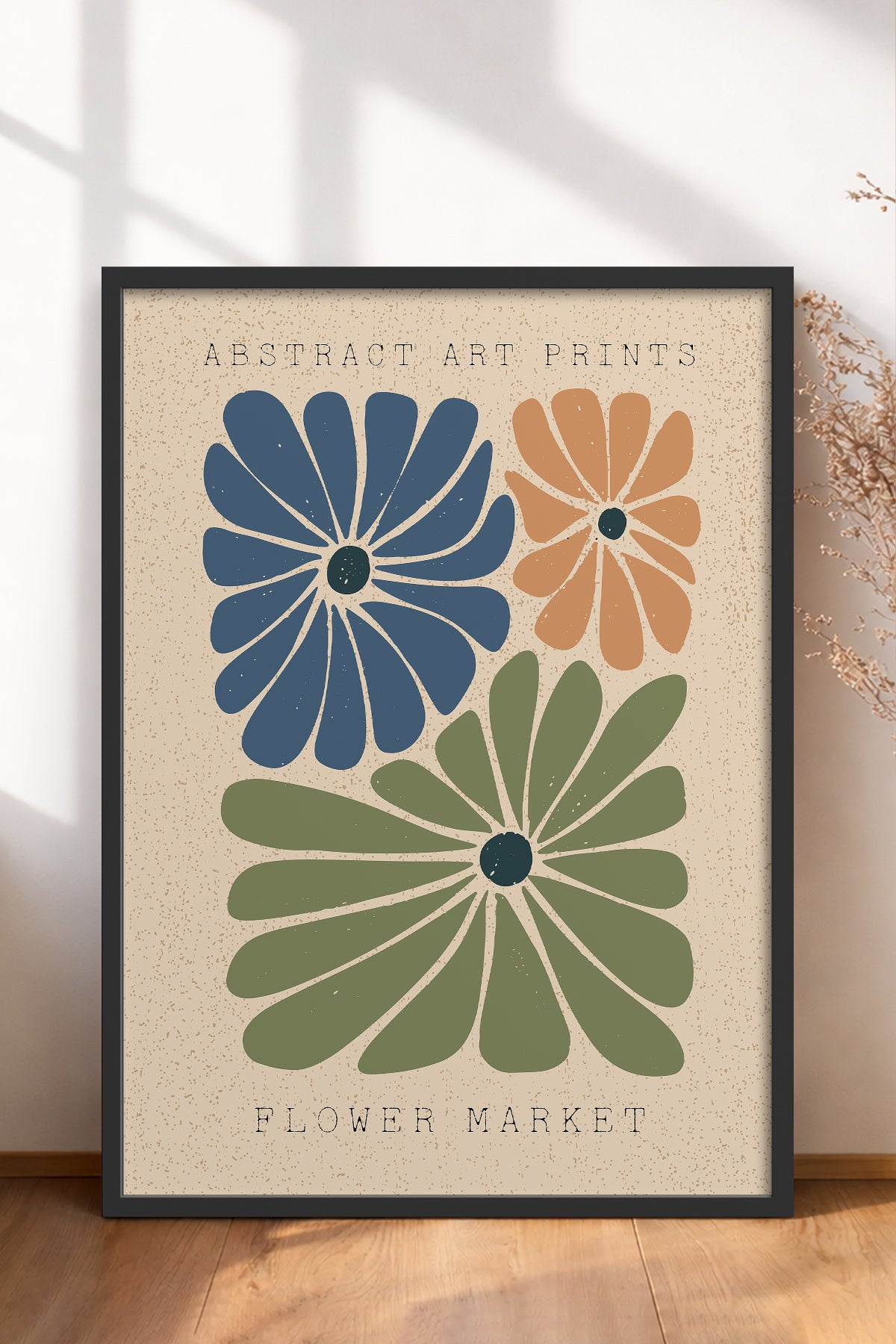 HOMEPACK Ahşap Çerçeveli Tablo Çerçeveli Poster Sanatsal Modern Duvar Dekoru FLOWER-015