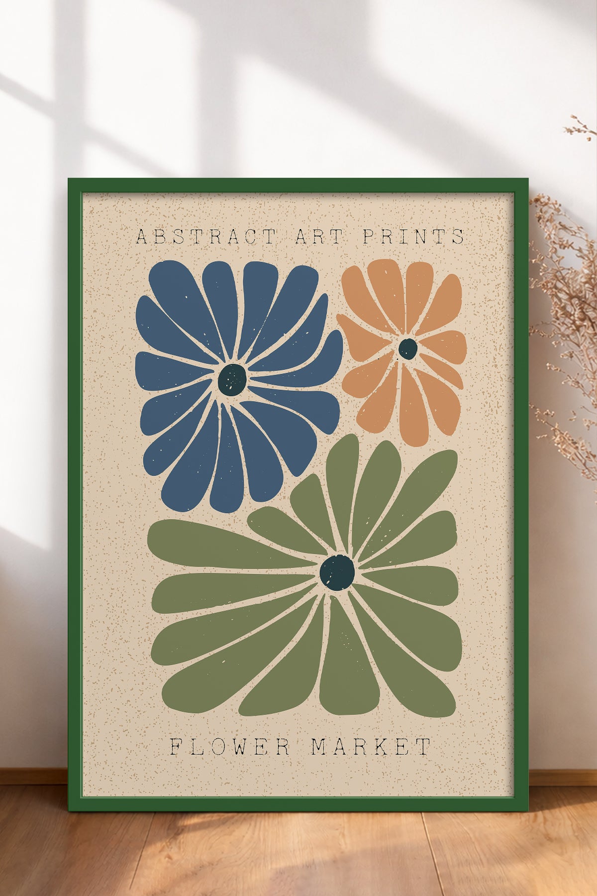 HOMEPACK Ahşap Çerçeveli Tablo Çerçeveli Poster Sanatsal Modern Duvar Dekoru FLOWER-015