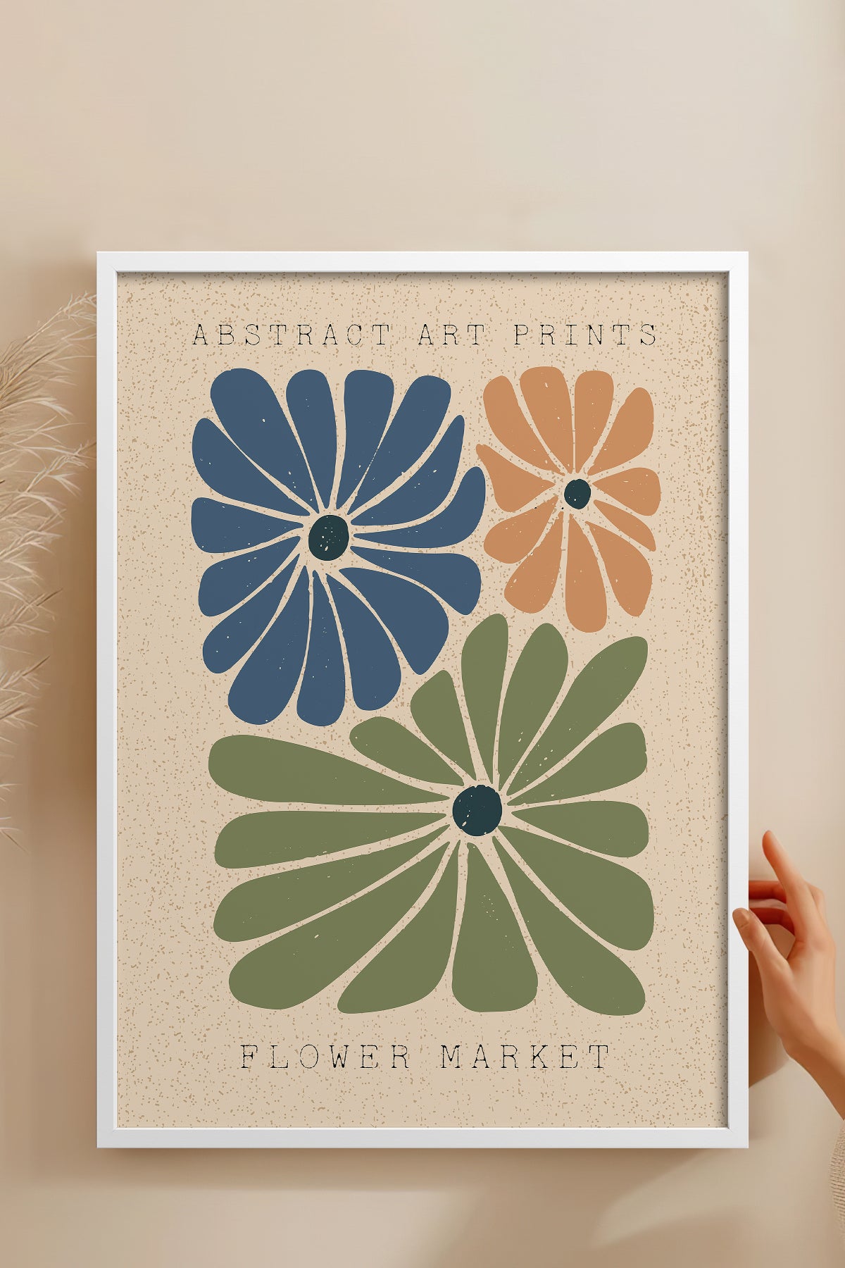 HOMEPACK Ahşap Çerçeveli Tablo Çerçeveli Poster Sanatsal Modern Duvar Dekoru FLOWER-015