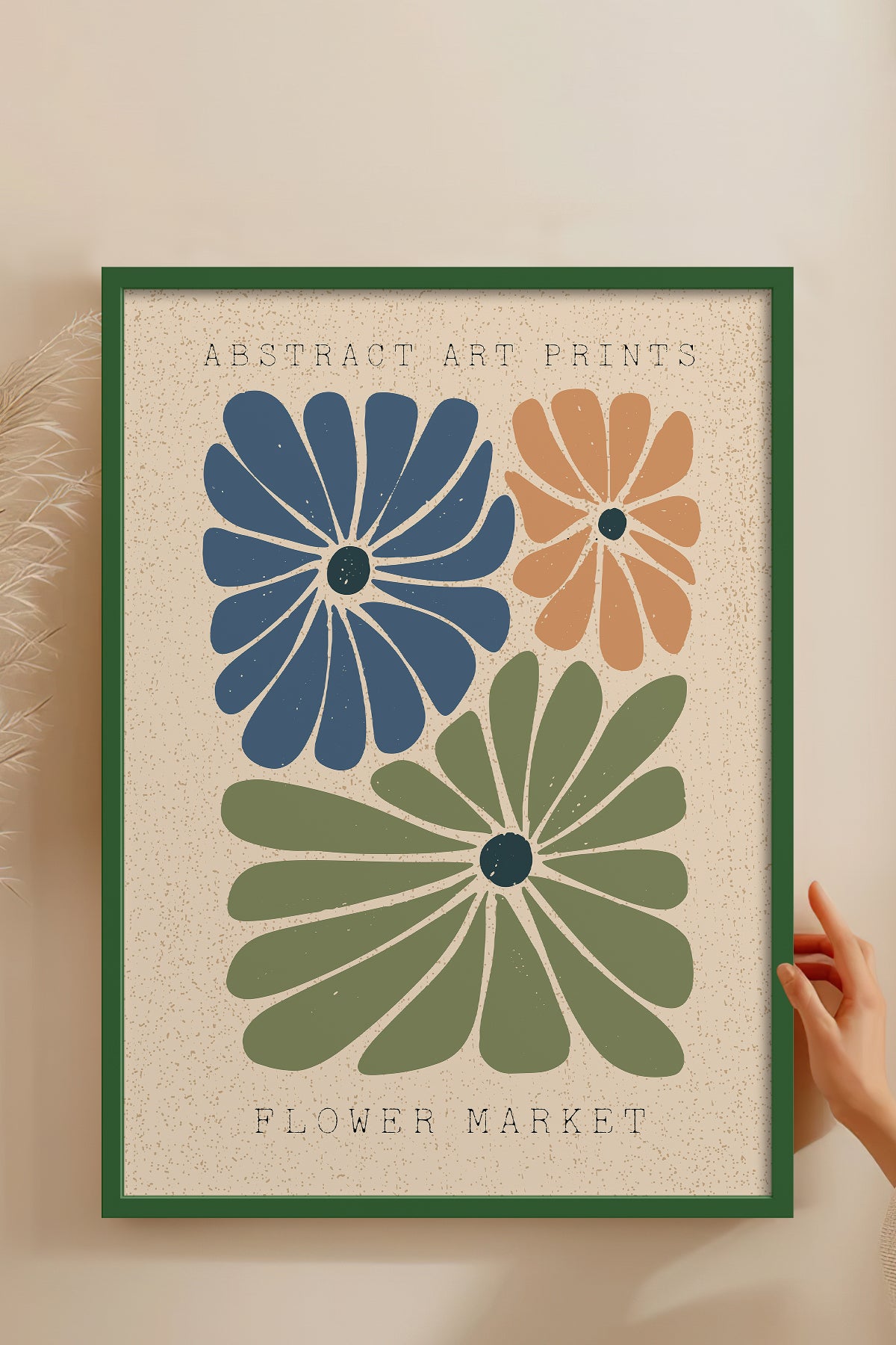 HOMEPACK Ahşap Çerçeveli Tablo Çerçeveli Poster Sanatsal Modern Duvar Dekoru FLOWER-015