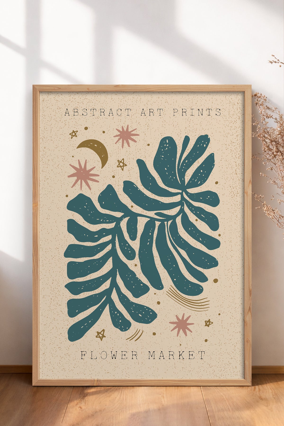 HOMEPACK Ahşap Çerçeveli Tablo Çerçeveli Poster Sanatsal Modern Duvar Dekoru FLOWER-02