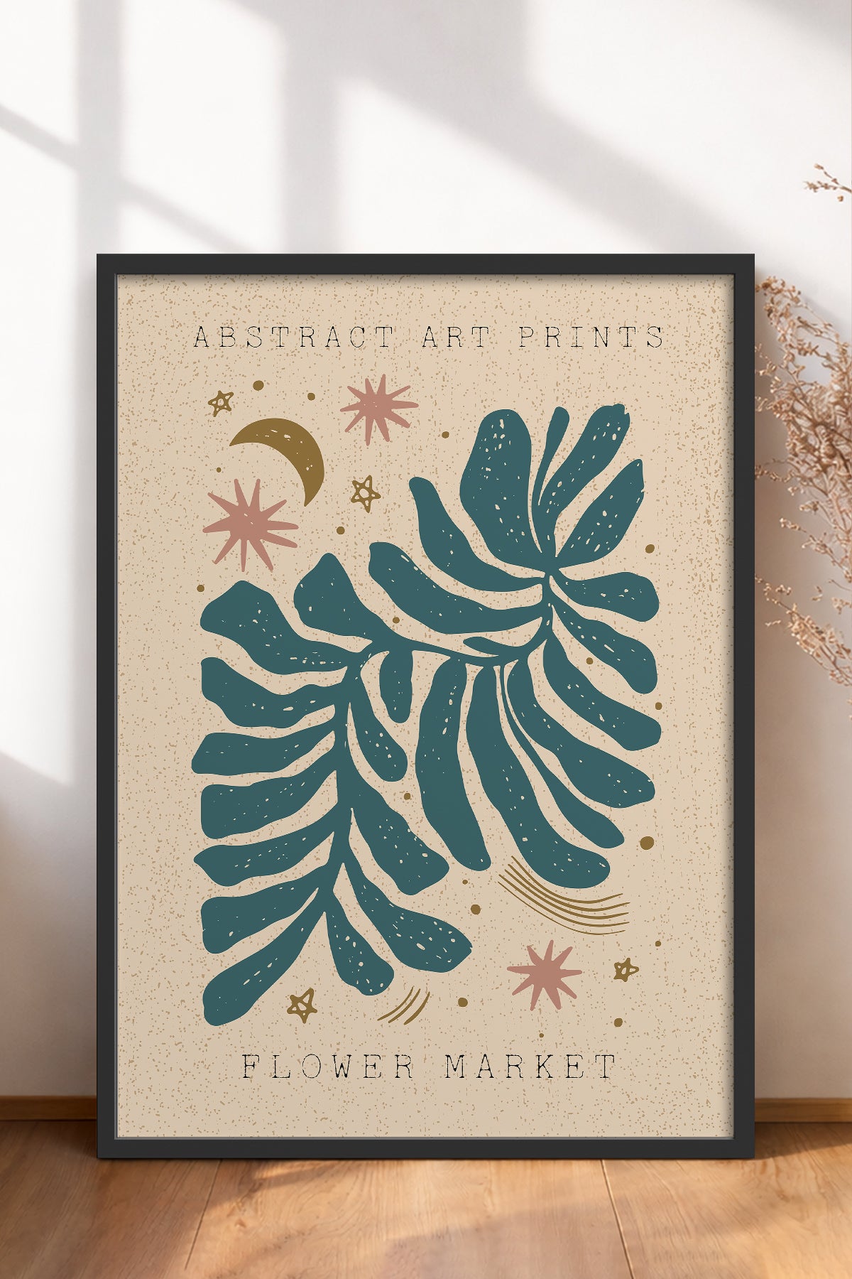 HOMEPACK Ahşap Çerçeveli Tablo Çerçeveli Poster Sanatsal Modern Duvar Dekoru FLOWER-02
