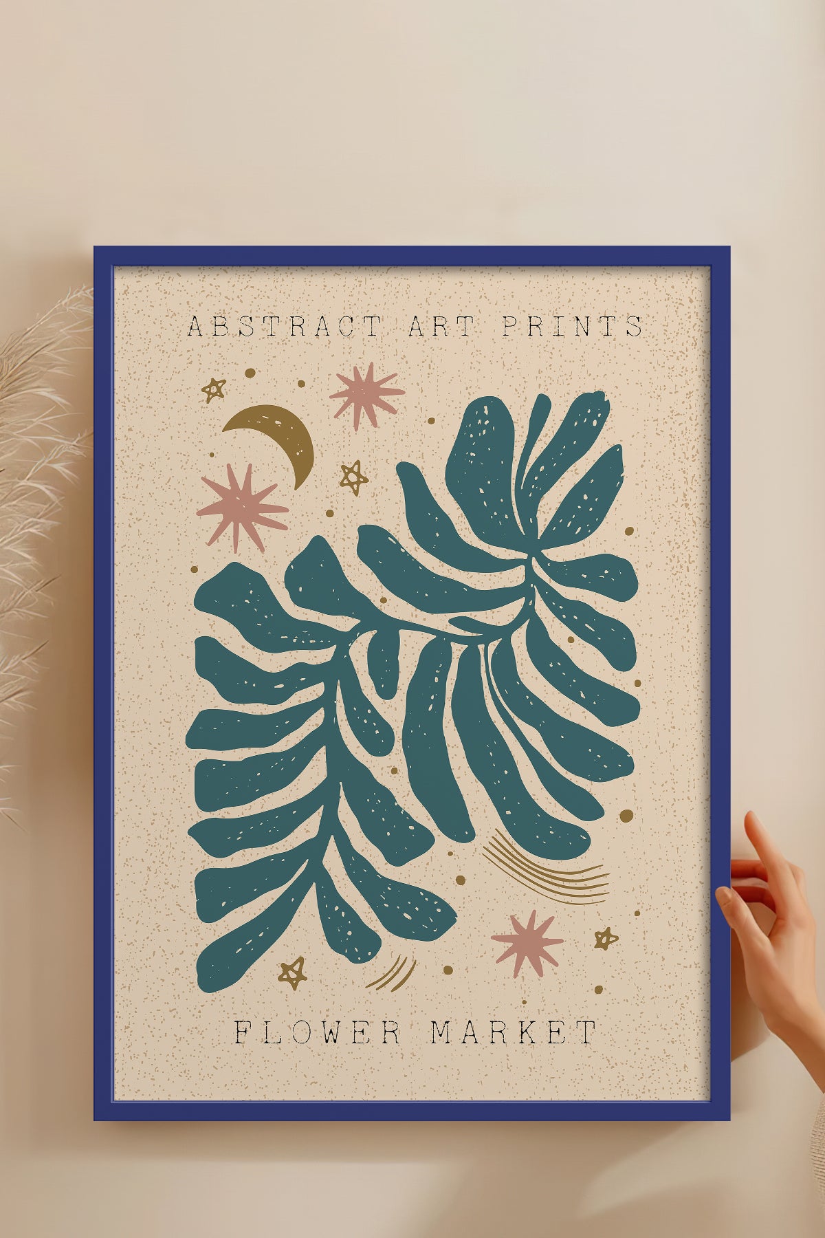 HOMEPACK Ahşap Çerçeveli Tablo Çerçeveli Poster Sanatsal Modern Duvar Dekoru FLOWER-02