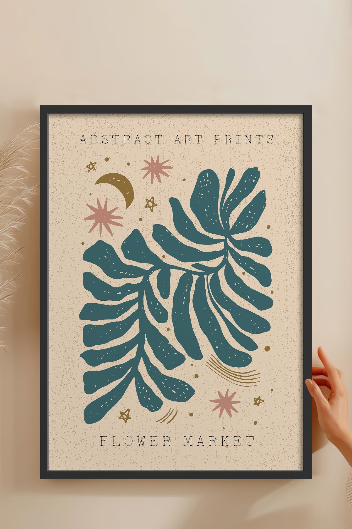 HOMEPACK Ahşap Çerçeveli Tablo Çerçeveli Poster Sanatsal Modern Duvar Dekoru FLOWER-02