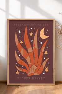 HOMEPACK Ahşap Çerçeveli Tablo Çerçeveli Poster Sanatsal Modern Duvar Dekoru FLOWER-022