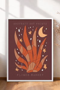 HOMEPACK Ahşap Çerçeveli Tablo Çerçeveli Poster Sanatsal Modern Duvar Dekoru FLOWER-022
