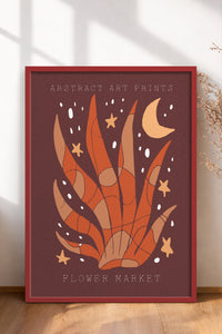 HOMEPACK Ahşap Çerçeveli Tablo Çerçeveli Poster Sanatsal Modern Duvar Dekoru FLOWER-022