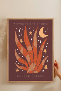 HOMEPACK Ahşap Çerçeveli Tablo Çerçeveli Poster Sanatsal Modern Duvar Dekoru FLOWER-022
