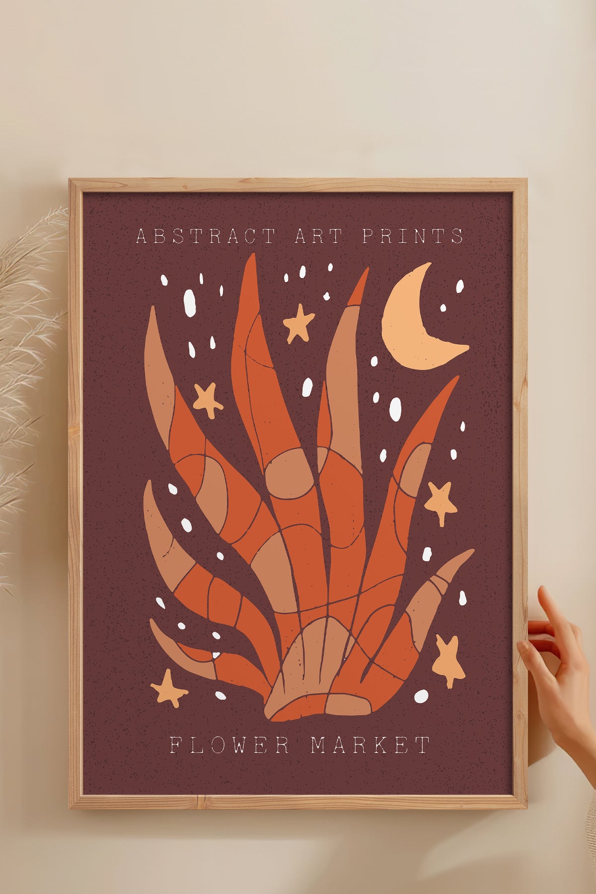 HOMEPACK Ahşap Çerçeveli Tablo Çerçeveli Poster Sanatsal Modern Duvar Dekoru FLOWER-022