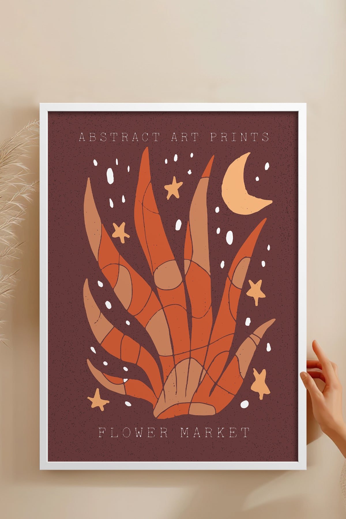 HOMEPACK Ahşap Çerçeveli Tablo Çerçeveli Poster Sanatsal Modern Duvar Dekoru FLOWER-022