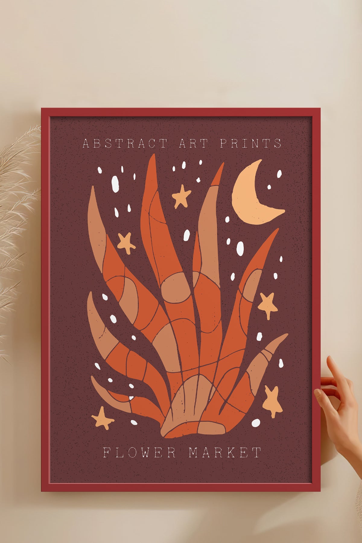HOMEPACK Ahşap Çerçeveli Tablo Çerçeveli Poster Sanatsal Modern Duvar Dekoru FLOWER-022