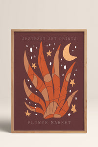 HOMEPACK Ahşap Çerçeveli Tablo Çerçeveli Poster Sanatsal Modern Duvar Dekoru FLOWER-022
