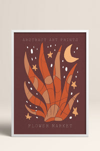 HOMEPACK Ahşap Çerçeveli Tablo Çerçeveli Poster Sanatsal Modern Duvar Dekoru FLOWER-022