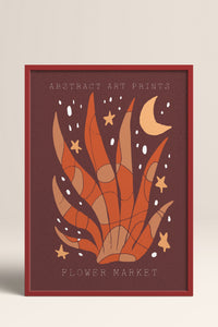 HOMEPACK Ahşap Çerçeveli Tablo Çerçeveli Poster Sanatsal Modern Duvar Dekoru FLOWER-022