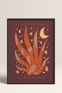 HOMEPACK Ahşap Çerçeveli Tablo Çerçeveli Poster Sanatsal Modern Duvar Dekoru FLOWER-022