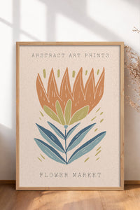 HOMEPACK Ahşap Çerçeveli Tablo Çerçeveli Poster Sanatsal Modern Duvar Dekoru FLOWER-025
