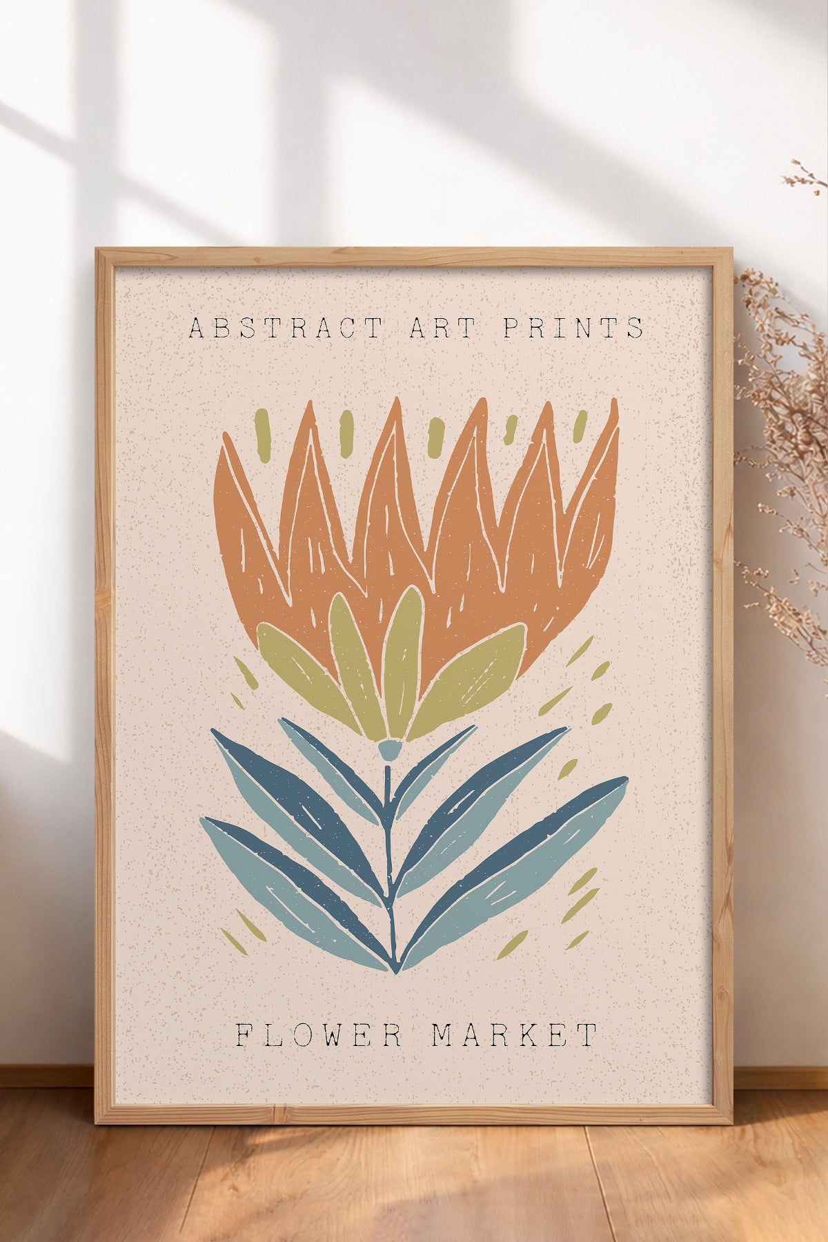 HOMEPACK Ahşap Çerçeveli Tablo Çerçeveli Poster Sanatsal Modern Duvar Dekoru FLOWER-025