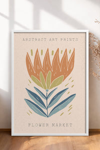 HOMEPACK Ahşap Çerçeveli Tablo Çerçeveli Poster Sanatsal Modern Duvar Dekoru FLOWER-025