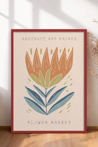 HOMEPACK Ahşap Çerçeveli Tablo Çerçeveli Poster Sanatsal Modern Duvar Dekoru FLOWER-025
