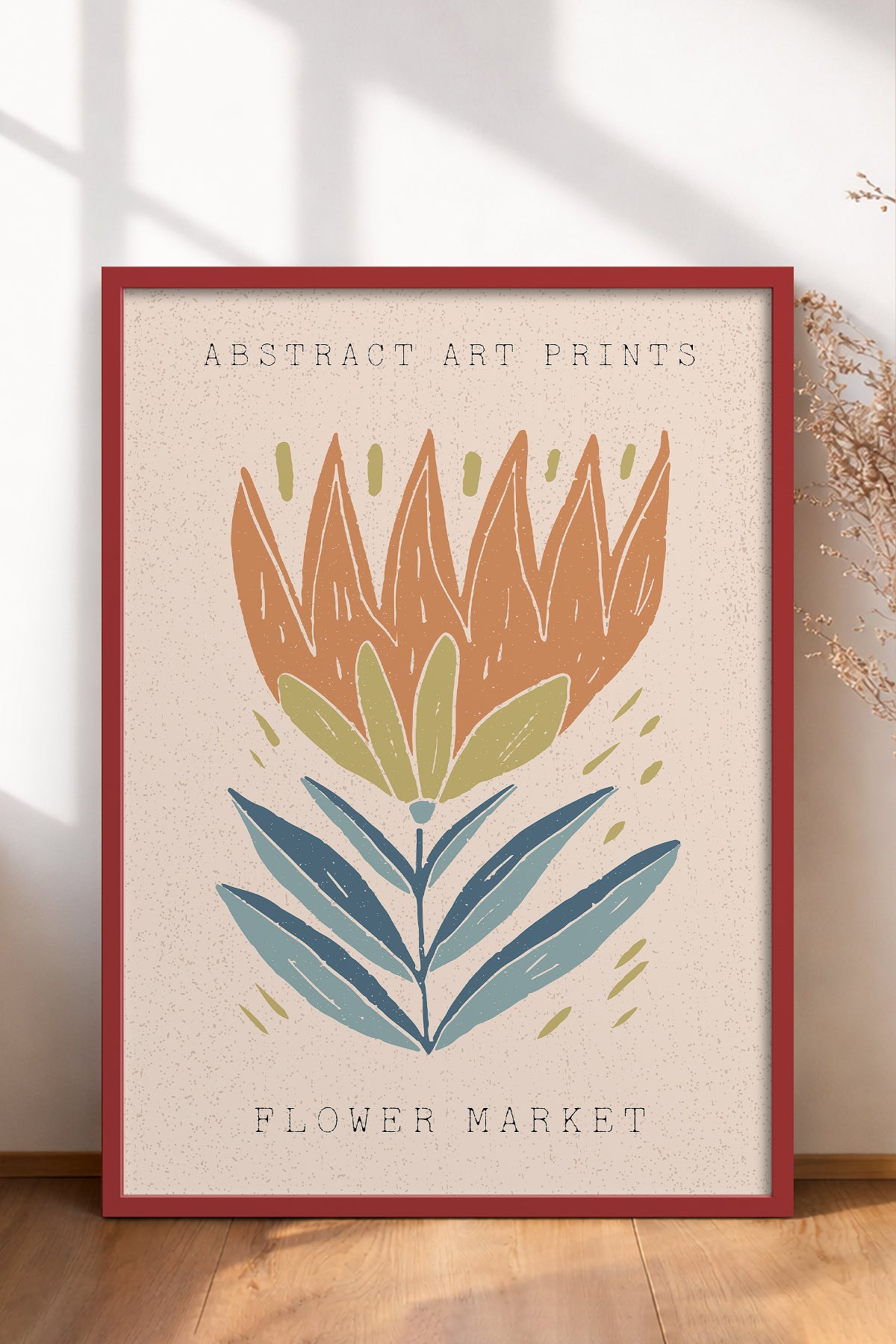 HOMEPACK Ahşap Çerçeveli Tablo Çerçeveli Poster Sanatsal Modern Duvar Dekoru FLOWER-025