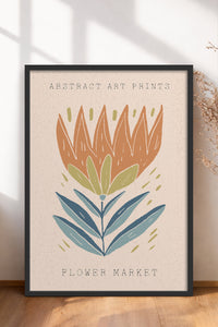HOMEPACK Ahşap Çerçeveli Tablo Çerçeveli Poster Sanatsal Modern Duvar Dekoru FLOWER-025