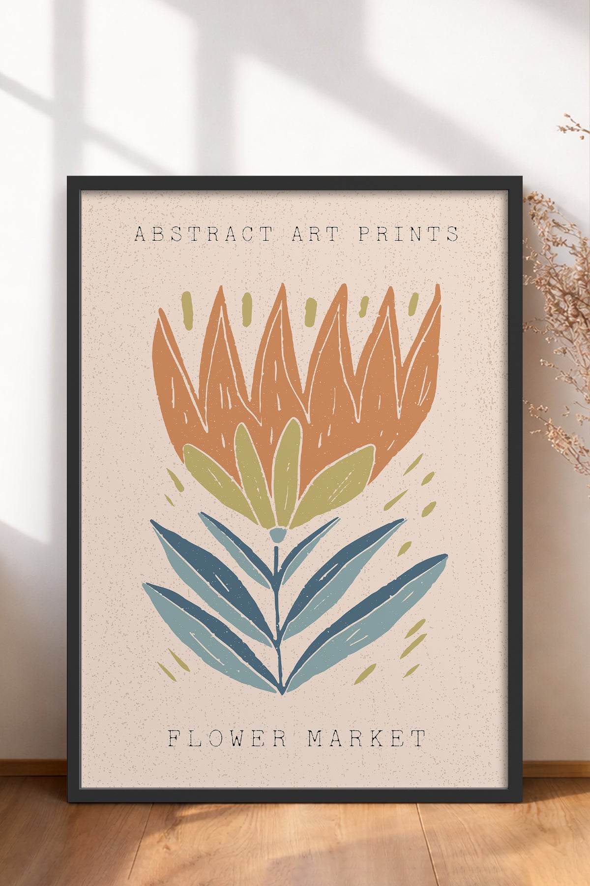 HOMEPACK Ahşap Çerçeveli Tablo Çerçeveli Poster Sanatsal Modern Duvar Dekoru FLOWER-025