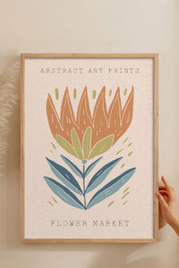 HOMEPACK Ahşap Çerçeveli Tablo Çerçeveli Poster Sanatsal Modern Duvar Dekoru FLOWER-025
