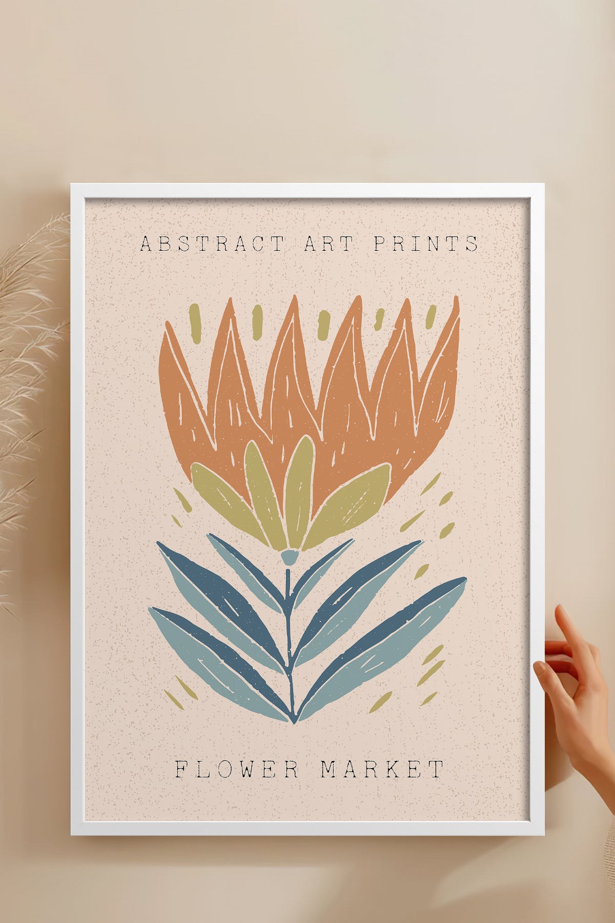 HOMEPACK Ahşap Çerçeveli Tablo Çerçeveli Poster Sanatsal Modern Duvar Dekoru FLOWER-025